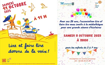 Affiche Lire et faire lire donne de la voix portail